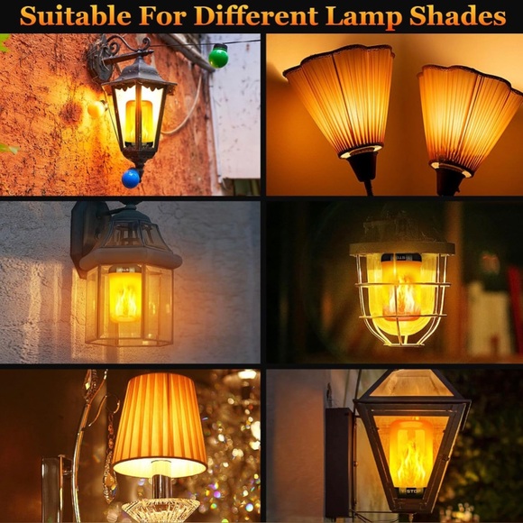 NWT LED Flame Light Bulbs, 4 Modes Flickering Light Bulb with Upside Down Effect - Picture 4 of 6